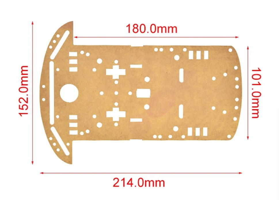 Chassi de Acrílico para Robô 2 Rodas (2WD)