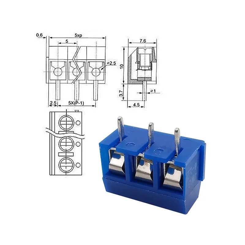 Borne KRE 3 Vias 5mm Azul - Image 4
