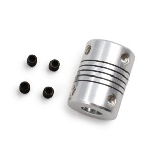 Acoplamento Flexível 8x8mm para Motor de Passo (CNC/3D) Al