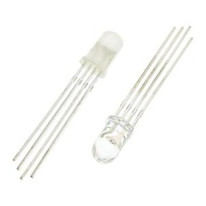 LED RGB 5mm Cátodo Comum Alto Brilho — Kit 10 Unidades